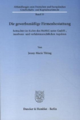 Carte Die gewerbsmäßige Firmenbestattung Jenny-Marie Tüting