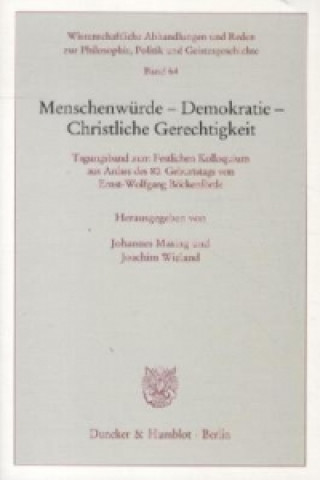Carte Menschenwürde - Demokratie - Christliche Gerechtigkeit. Johannes Masing