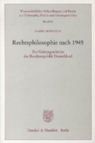Kniha Rechtsphilosophie nach 1945 Hasso Hofmann