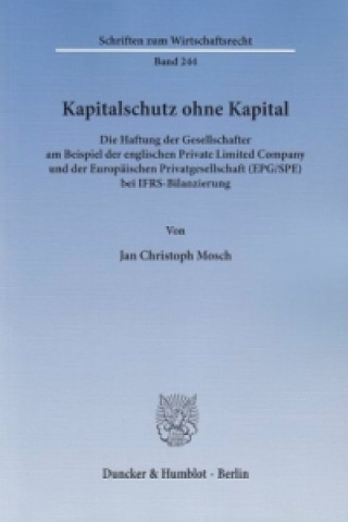 Buch Kapitalschutz ohne Kapital. Jan Christoph Mosch