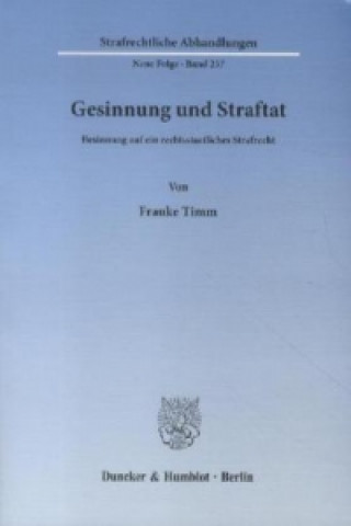 Книга Gesinnung und Straftat Frauke Timm