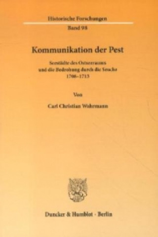 Kniha Kommunikation der Pest Carl Christian Wahrmann