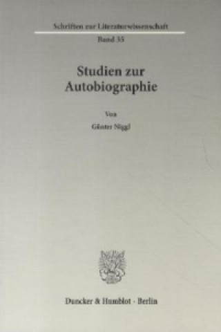 Könyv Studien zur Autobiographie Günter Niggl