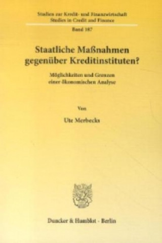 Kniha Staatliche Maßnahmen gegenüber Kreditinstituten? Ute Merbecks