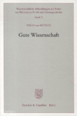 Buch Gute Wissenschaft Ingo von Münch