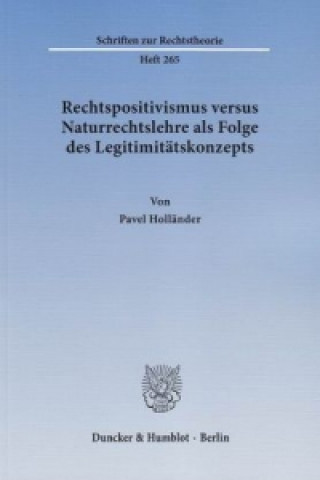 Carte Rechtspositivismus versus Naturrechtslehre als Folge des Legitimitätskonzepts Pavel Holländer