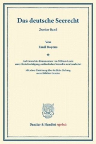 Carte Das deutsche Seerecht. Bd.2 William Lewis