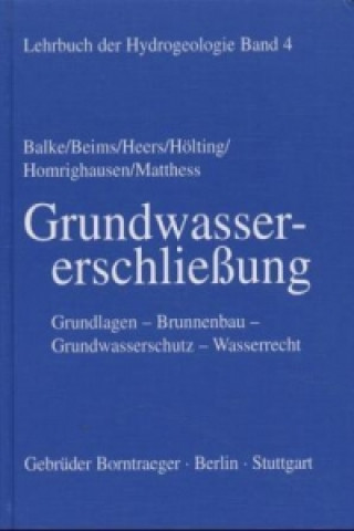 Kniha Grundwassererschließung Klaus-Dieter Balke