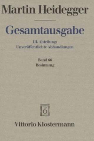 Könyv Besinnung (1938/39). Im Anhang: Mein bisheriger Weg Martin Heidegger