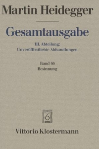 Książka Besinnung (1938/39). Im Anhang: Mein bisheriger Weg Martin Heidegger