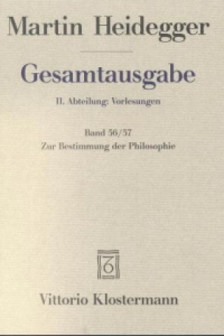 Knjiga Zur Bestimmung der Philosophie Martin Heidegger