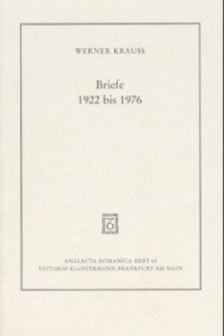 Könyv Briefe 1922 bis 1976 Werner Krauss