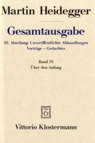 Könyv Über den Anfang (1941) Martin Heidegger