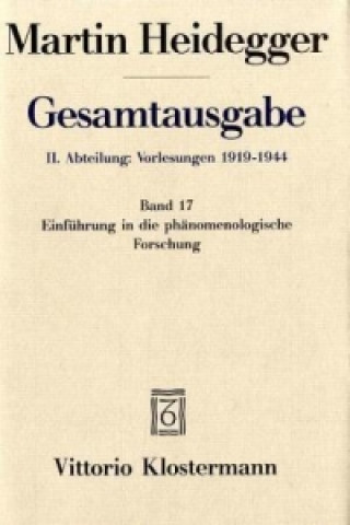 Carte Einführung in die phänomenologische Forschung (Wintersemester 1923/24) Martin Heidegger