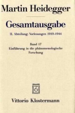 Buch Einführung in die phänomenologische Forschung (Wintersemester 1923/24) Martin Heidegger