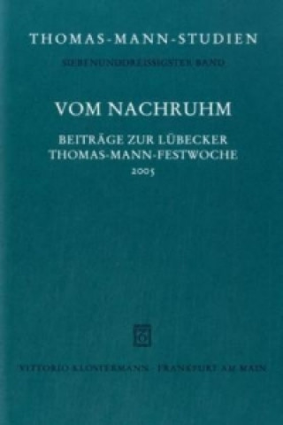 Kniha Vom Nachruhm Thomas Wimmer