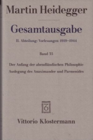 Carte Martin Heidegger, Gesamtausgabe. II. Abteilung Martin Heidegger