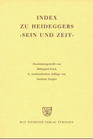 Libro Sein Und Zeit, Index Hildegard Feick