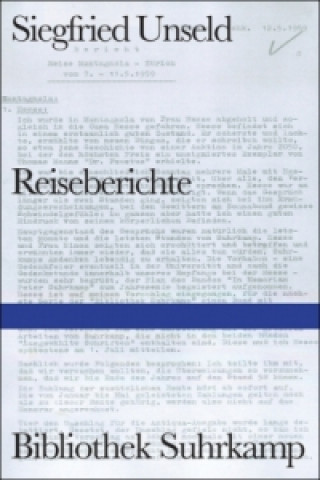 Könyv Reiseberichte Siegfried Unseld