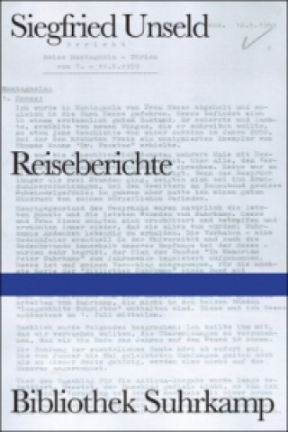 Βιβλίο Reiseberichte Siegfried Unseld