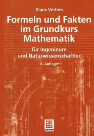 Carte Formeln und Fakten im Grundkurs Mathematik Klaus Vetters
