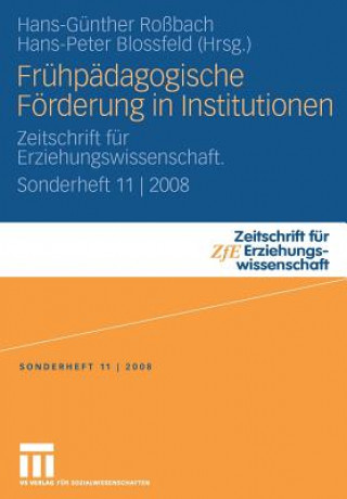 Libro Fruhpadagogische Forderung in Institutionen Hans-Günther Roßbach