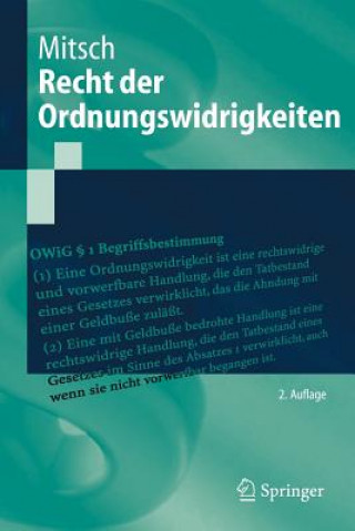 Kniha Recht der Ordnungswidrigkeiten Wolfgang Mitsch