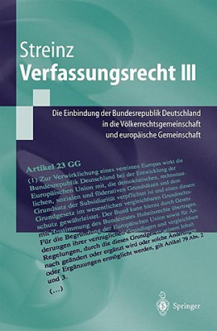 Книга Verfassungsrecht III Rudolf Streinz