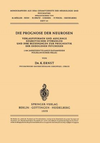 Könyv Die Prognose der Neurosen K. Ernst