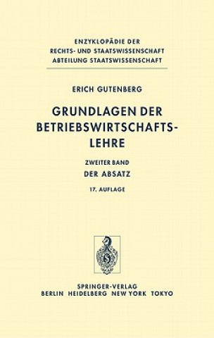 Kniha Grundlagen Der Betriebwirtschaftslehre Erich Gutenberg