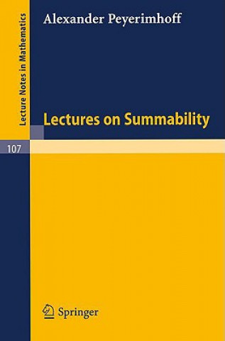 Carte Lectures on Summability Alexander Peyerimhoff