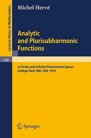 Könyv Analytic and Plurisubharmonic Functions Michel Hervé