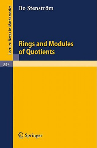 Книга Rings and Modules of Quotients B. Stenström