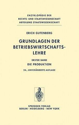 Kniha Grundlagen Der Betriebswirtschaftslehre Erich Gutenberg