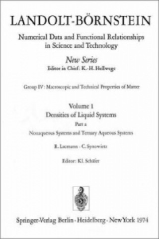 Könyv Nonaqueous Systems and Ternary Aqueous Systems / Nichtwasserige Systeme Und Ternare Wasserige Systeme R. Lacmann