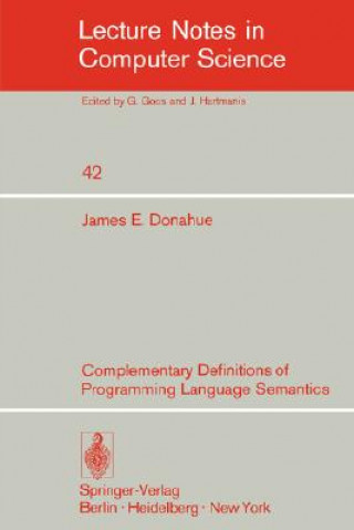 Buch Complementary Definitions of Programming Language Semantics J.E. Donahue