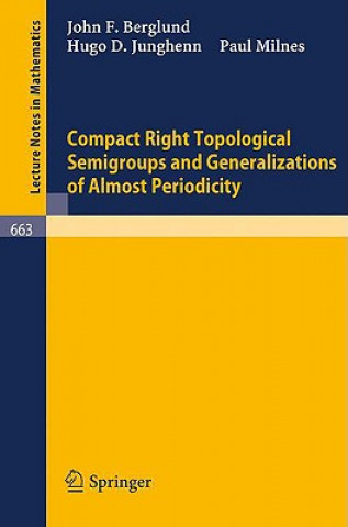 Książka Compact Right Topological Semigroups and Generalizations of Almost Periodicity J. F. Berglund