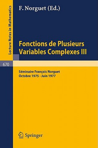 Carte Fonctions de Plusieurs Variables Complexes III François Norguet