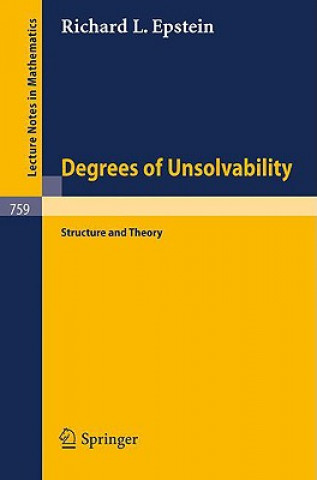 Könyv Degrees of Unsolvability R. L. Epstein