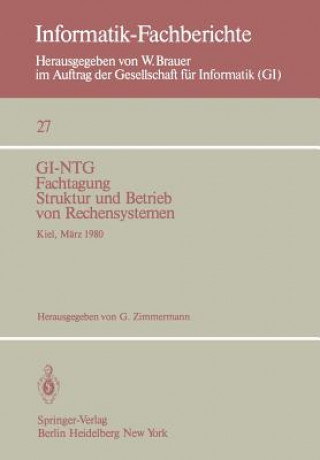 Könyv GI-NTG Fachtagung Struktur und Betrieb von Rechensystemen G. Zimmermann