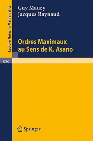 Kniha Ordres maximaux au sens de K. Asano G. Maury