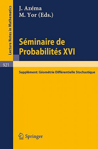 Kniha Séminaire de Probabilités XVI 1980/81 J. Azema