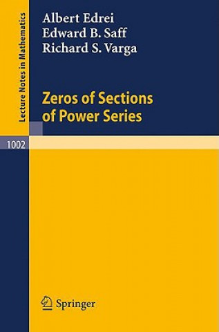 Książka Zeros of Sections of Power Series A. Edrei