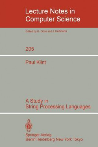 Knjiga A Study in String Processing Languages Paul Klint