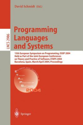 Livre Programming Languages and Systems David Schmidt