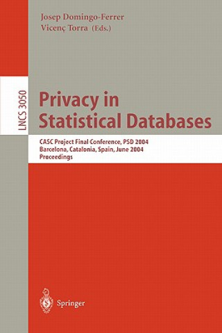 Book Privacy in Statistical Databases Josep Domingo-Ferrer