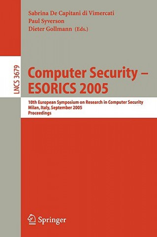 Kniha Computer Security - ESORICS 2005 Sabrina De Capitani di Vimercati
