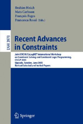 Carte Recent Advances in Constraints Brahim Hnich
