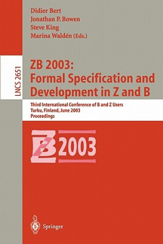 Könyv ZB 2003: Formal Specification and Development in Z and B Marina Walden