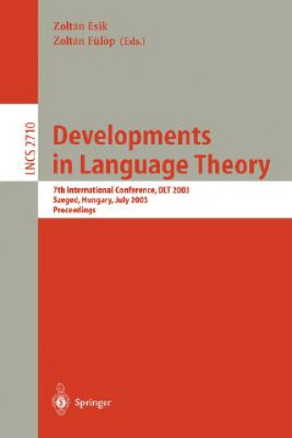Kniha Developments in Language Theory Zoltán Ésik